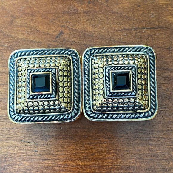 Vintage Paquette Gold Two Tone Square Belt Buckle - Picture 2 of 7